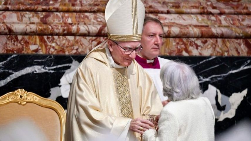 Cardenal Pietro Parolin, secretario de Estado de la Santa Sede, en misa de acción de gracias por la canonización, el 20 de octubre de 2025&nbsp;