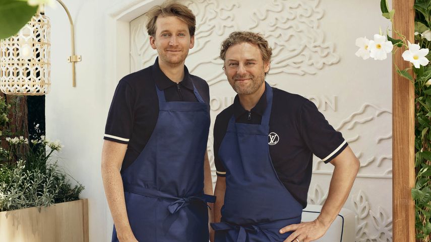 Los chefs Arnaud Donckele y Maxime Frédéric, del restaurante Arnaud Donckele & Maxime Frédéric, de Louis Vuitton. &nbsp;