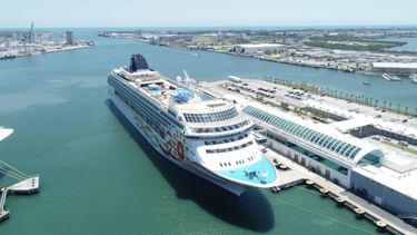 El crucero Norwegian Sun visto en el Puerto Cañaveral, en Florida.