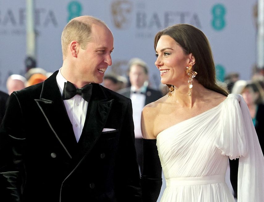 Los príncipes de Gale, William y Kate Middleton, asisten a los Premios de Cine de la Academia Británica Bafta en el Royal Festival Hall, Southbank Centre, en Londres, el 19 de febrero de 2023.