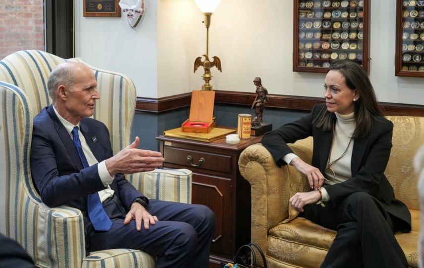 Tras reunión, el 19 de marzo de 2026,&nbsp;María Corina Machado sostuvo que el compromiso de aliados como el senador Rick Scott es fundamental para que el mundo siga presionando hasta que Venezuela sea libre y democrática