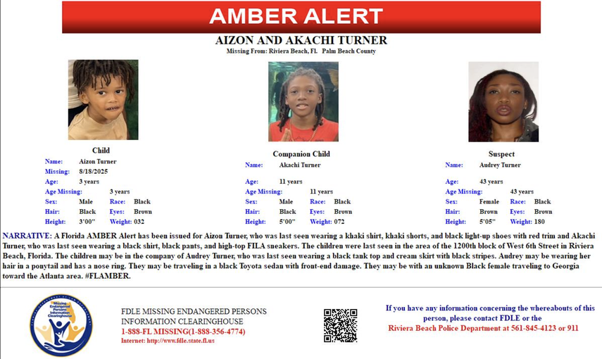 Alerta Amber, lunes 18 de agosto de 2025. Alerta Amber, lunes 18 de agosto de 2025.