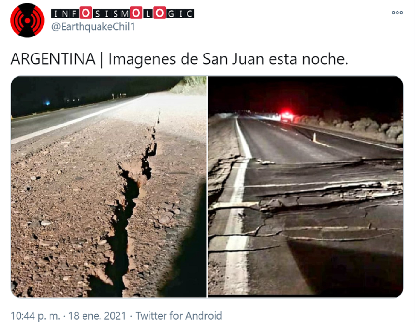 En las redes sociales colocaron imágenes de los daños causados por el sismo.&nbsp;