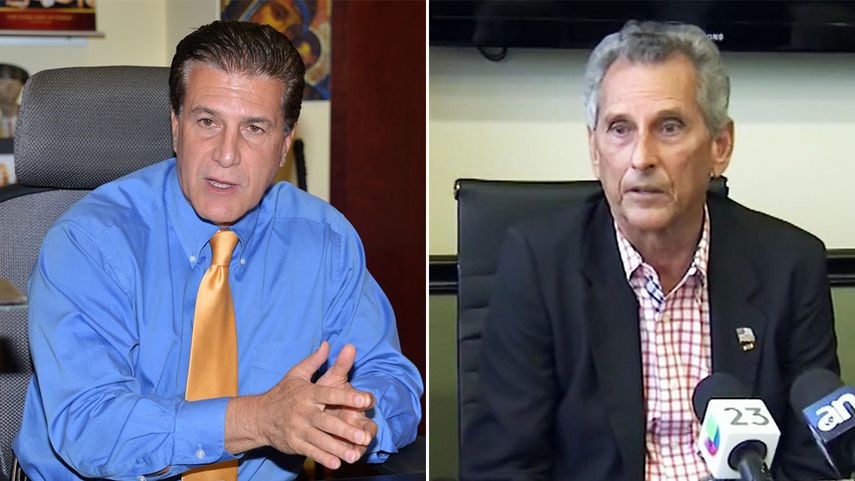 El alcalde de Hialeah, Carlos Hernández, y el exalcalde de esa municipalidad Julio Martínez
