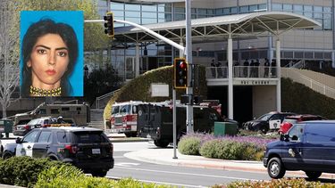 Fotografía de Nasim Aghdam, responsable del tiroteo ocurrido en la sede de YouTube en San Bruno, California, cedida por el Departamento de Policía, junto a una imagen de las instalaciones.