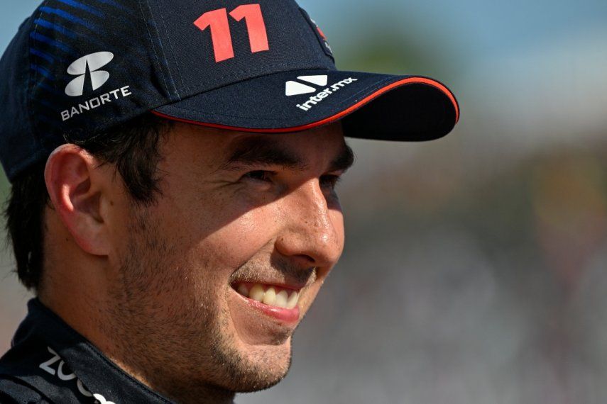 El piloto mexicano Sergio Pérez de Red Bull tras su tercer puesto en el Gran Premio de Hungría, el domingo 23 de julio de 2023, en Budapest.