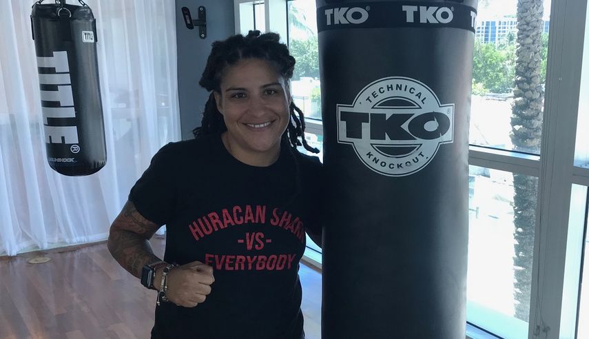 Melissa Hern&aacute;ndez en el Continuum Sporting Club, en Miami Beach, donde se prepara para conquistar su s&eacute;ptimo t&iacute;tulo mundial de boxeo.&nbsp;
