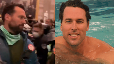 Klete Keller, campeón olímpico, en protesta del Capitolio