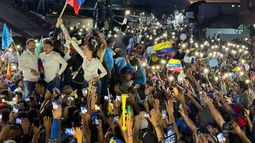 &nbsp;María Corina Machado encabezó un multitudinario mitin político en Upata, en el estado Bolívar y al sur de Venezuela