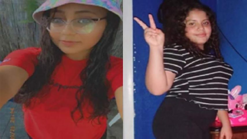 De izquierda a derecha: Karla Argueta, 14, y Audree Guevara, 9.