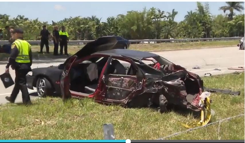 Dos heridos graves, entre ellos un menor, deja accidente en Florida, en la zona de Davie, Broward.