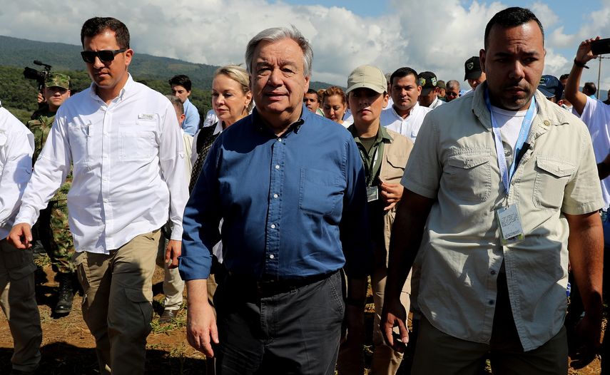 El secretario general de la ONU, Antonio Guterres hizo su llamado justo cuando hay un incremento de los atentados del ELN tras el final del cese el fuego de 100 días acordado por las partes en los diálogos de paz&nbsp;