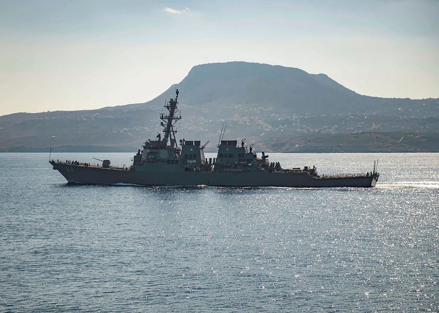 El destructor USS Carney en Souda Bay, Grecia.&nbsp;