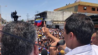 Desde El Tigre, estado Anzoategui, el presidente encargado Juan Guaidó. 