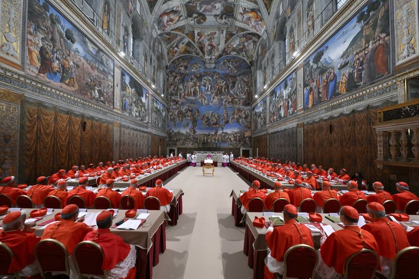 El cónclave para elegir Papa en El Vaticano, el 7 de mayo de 2025.&nbsp;