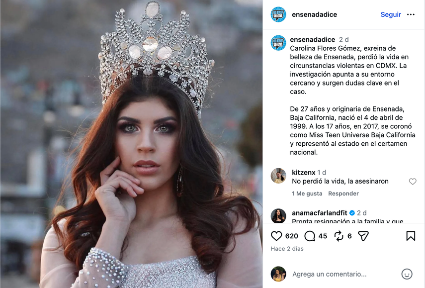 Carolina Flores, ex reina de belleza