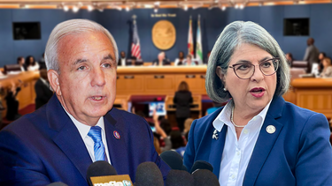 El congresista Carlos Giménez y la alcaldesa de Miami-Dade, Daniella Levine Cava.