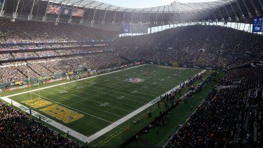 Una vista general del partido entre los Packers de Green Bay y los Giants de Nueva York en el estadio del Tottenham Hotspur, el domingo 9 de octubre de 2022, en Londres.