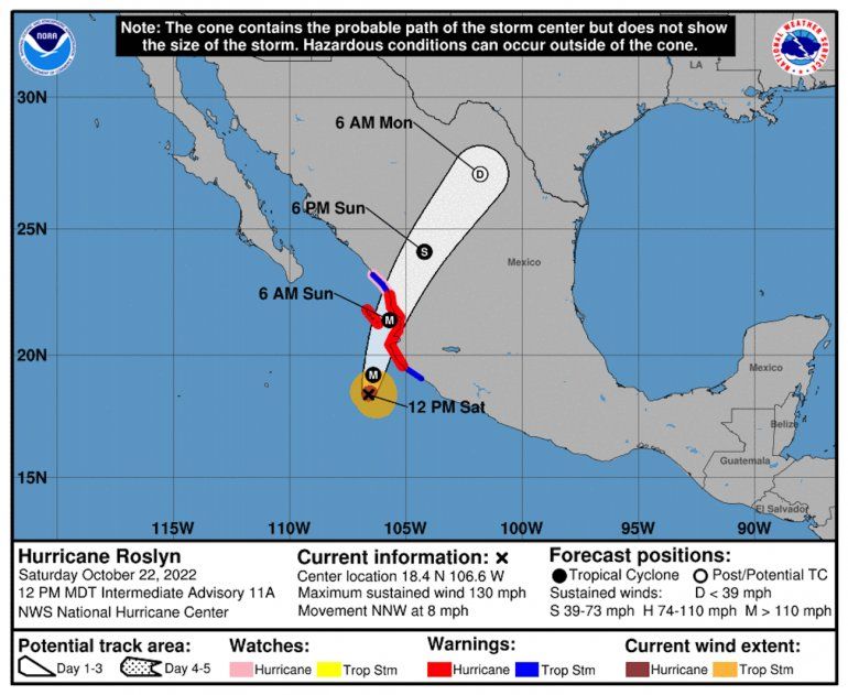 Huracán Roslyn Se Acerca A Costa Mexicana Con Categoría 4 