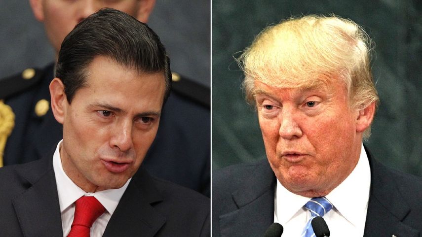 Los presidentes de México y EEUU, Enrique Peña Nieto y Donald Trump.