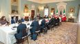 El secretario de Estado Antony Blinken y altos funcionarios de EEUU reunido el 13OCT22 en Washington con su homologo mexicano Marcelo Ebrard. Foto: Departamento de Estado.