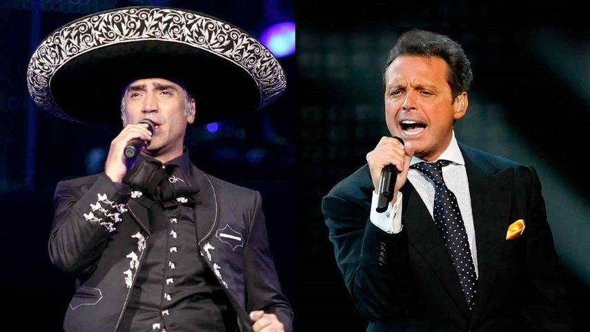 Los cantantes Alejandro Fernandez y Luis Miguel.
