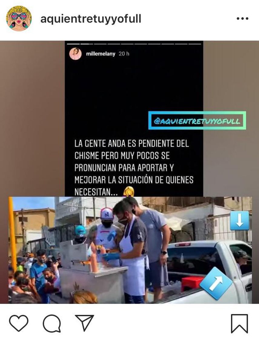 Publicaciones en cuentas de Instagram reprodujeron el momento en el que Melany Mille no se baj&oacute; de la camioneta en la que Nacho estaba repartiendo perros calientes en Margarita.&nbsp;