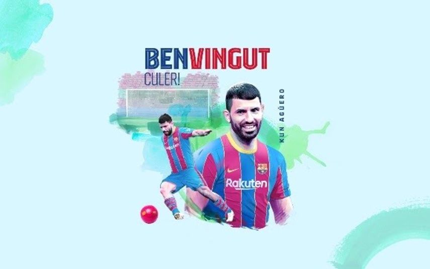 Anuncio del Barcelona del fichaje del delantero argentino Sergio Kun Agüero para el primer equipo de fútbol hasta 2023