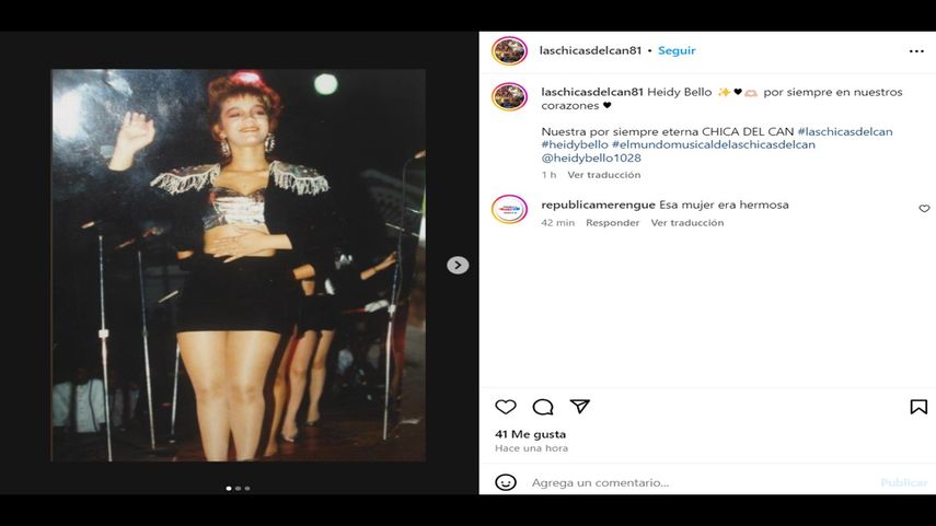 La cantante Heidy Bello, integrante de Las Chicas del Can.