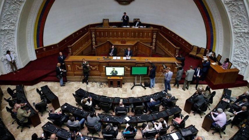 Sesión de Parlamento venezolano encabezada por el presidente del poder legislativo, Juan Guaidó, en Caracas, Venezuela.&nbsp;