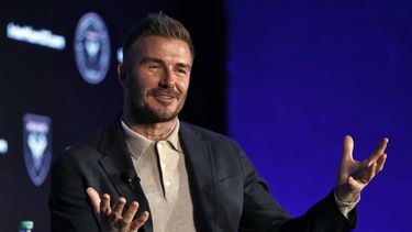 David Beckham, codue&ntilde;o del Inter Miami CF, durante una presentaci&oacute;n de la MLS, el mi&eacute;rcoles 26 de febrero de 2020 en Nueva York.