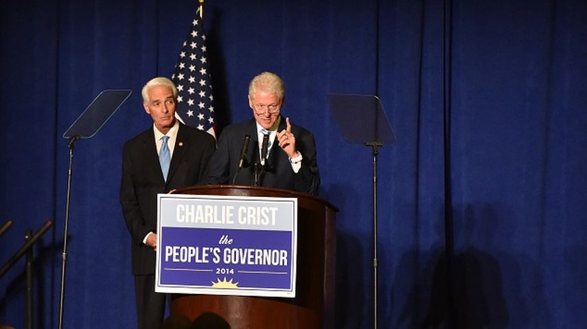 El expresidente Bill Clinton durante su intervención en apoyo a la candidatura demócrata de Charlie Crist (Álvaro Mata)