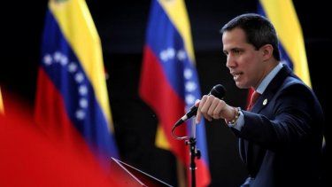 El presidente interino Juan Guaidó. 
