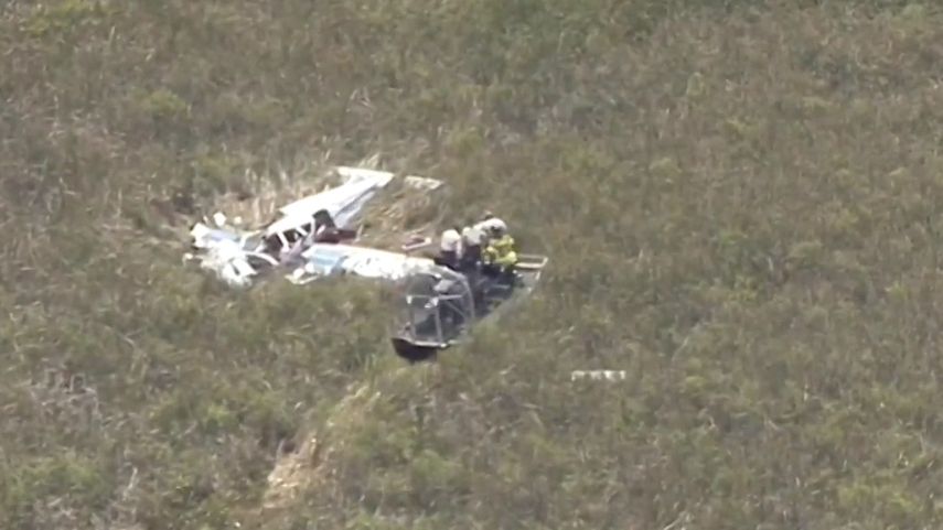 Vista aérea de una de las avionetas que se estrelló en los Everglades, en Florida.