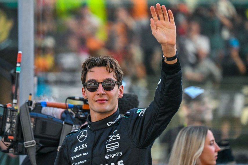 El piloto británico de Mercedes, George Russell, previo a la celebración del Gran Premio de Abu Dabi, el 8 de diciembre de 2024.