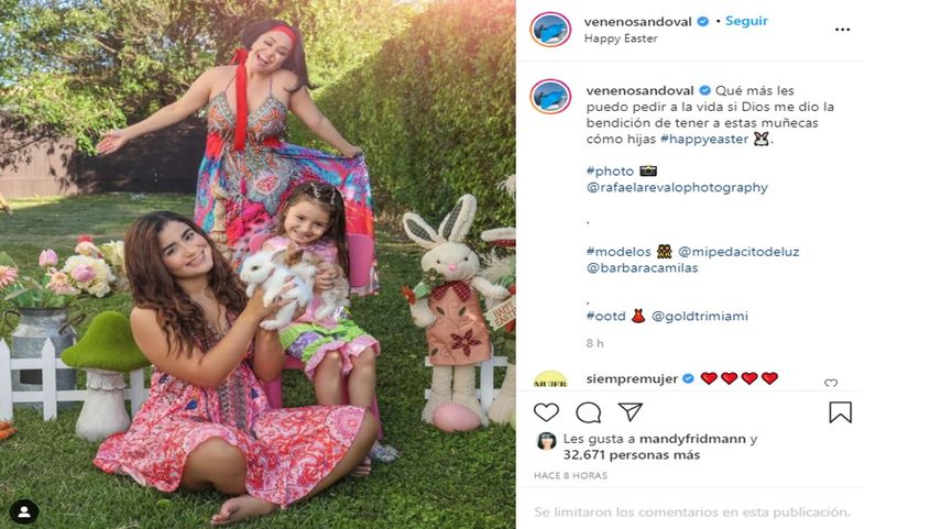 Carolina Sandoval comparte en las redes sociales su domingo de Pascua.