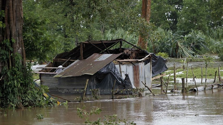 Vista de una casa destruida por las inundaciones provocadas por el huracán&nbsp;Otto, en la ciudad de Upala, en San Carlos, al norte de&nbsp;Costa&nbsp;Rica.