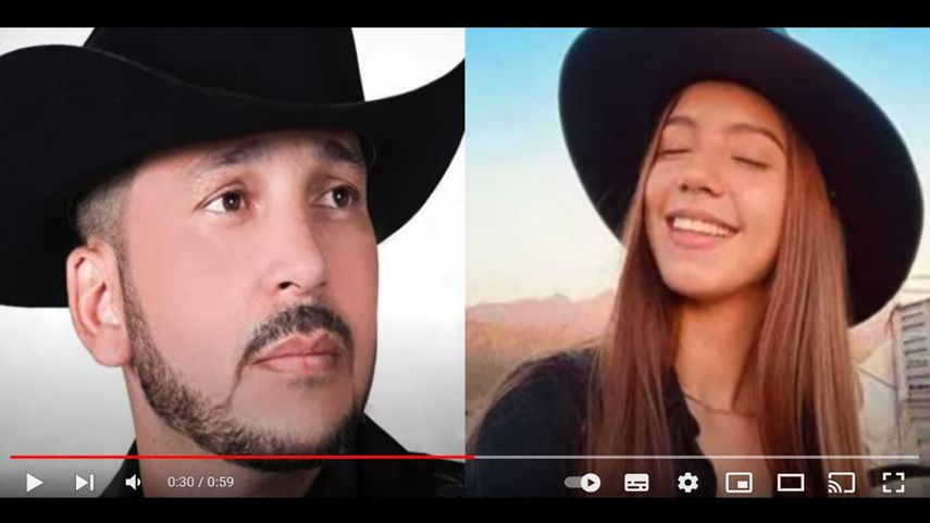 El cantante mexicano Luis Ángel El Flaco y su hija María Fernanda.