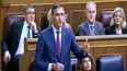 Pedro Sánchez, presidente del gobierno español en su comparecencia al Congreso.