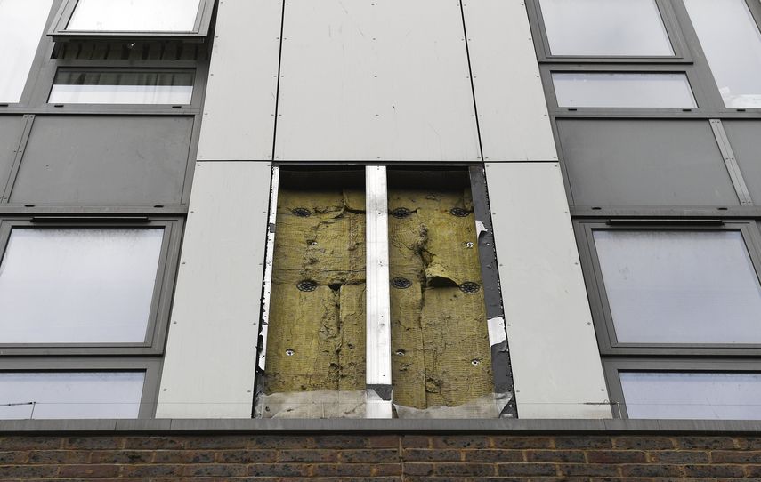 Vista de los paneles de una de las torres Chalcots en Camden,&nbsp;Londres.&nbsp;