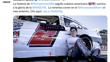 El joven Nick Sánchez, piloto de NASCAR.&nbsp;