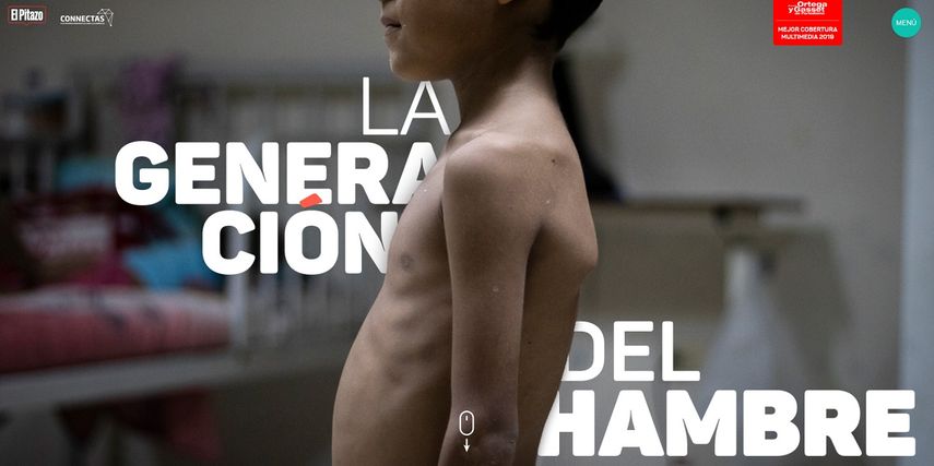 Imagen que presenta el reportaje La generación del hambre, publicado por El Pitazo y Connectas, merecedor del premio a mejor cobertura cobertura multimedia 2019 en los Premios Ortega y Gasset de Periodismo.