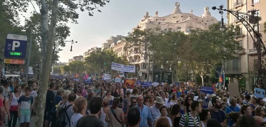 Marcha de este sábado 26 de agosto en Barcelona.