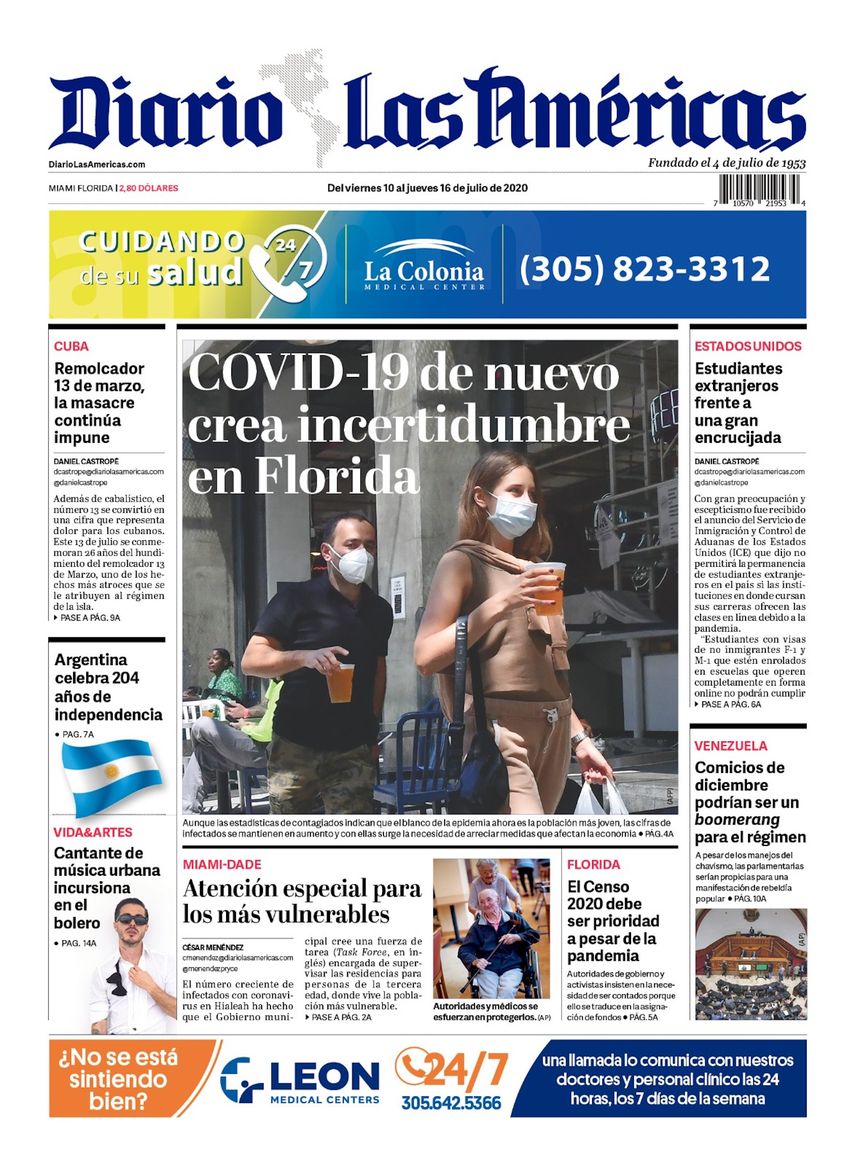Portada digital/DIARIO LAS AM&Eacute;RICAS