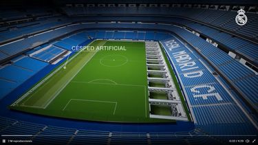 Parte del video subido en las redes sociales del Real Madrid sobre el Santiago Bernabéu