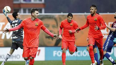 Messi llegó a 32 goles en el torneo español y es Pichichi en solitario (EFE)