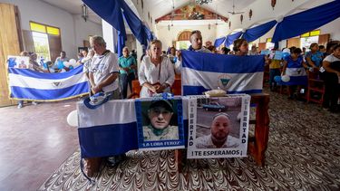 Familiares de presos políticos asisten a una misa para pedir la liberación de sus seres queridos, en Masaya, Nicaragua.&nbsp;