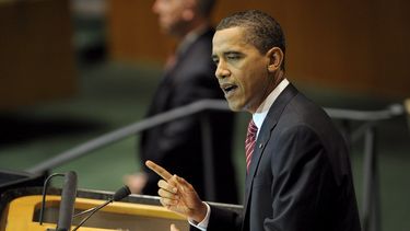 El presidente estadounidense pronunció su primer discurso ante la Asamblea General de la&nbsp;ONU, el 23 de septiembre de 2009