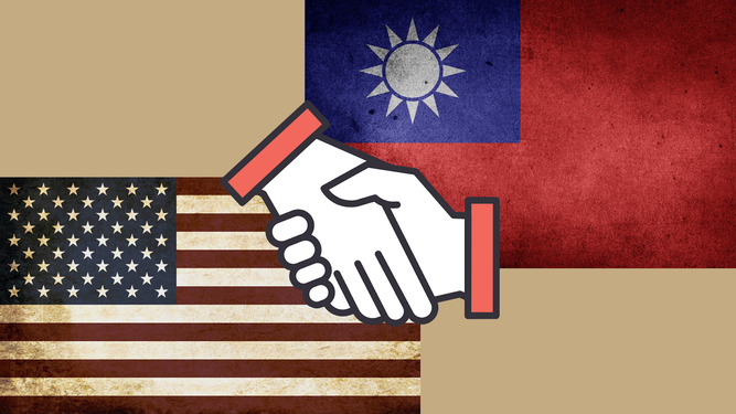 Imagen referencial de las banderas de Taiwán y Estados Unidos.&nbsp;