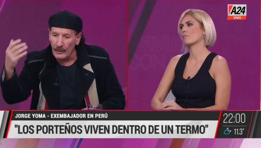Captutra del video en el que la  periodista y conductora del programa Viviana con vos, Viviana Canosa, expulsó en vivo al político oficialista, &nbsp;Jorge Yoma.&nbsp;